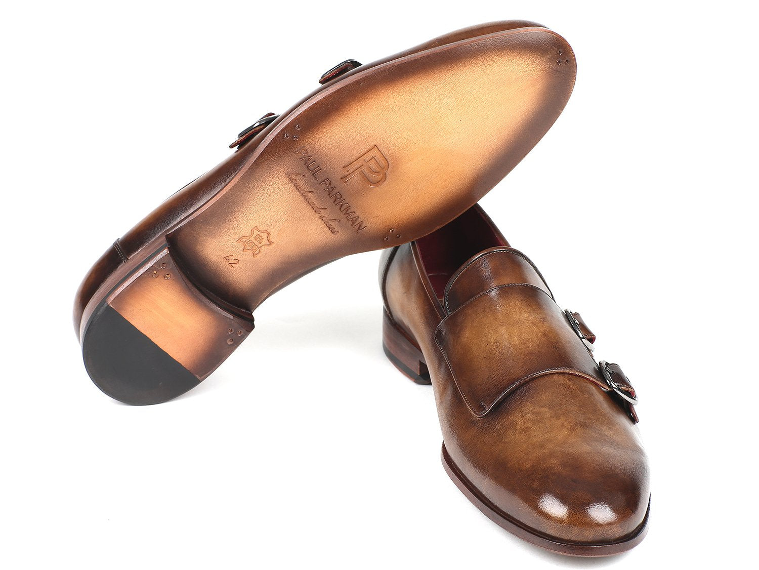 Paul Parkman Men's Double Monkstraps Olive (ID#HR67LV) PAUL PARKMAN