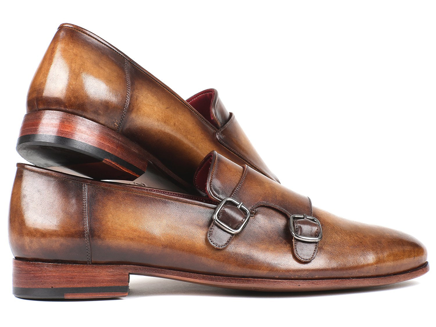 Paul Parkman Men's Double Monkstraps Olive (ID#HR67LV) PAUL PARKMAN