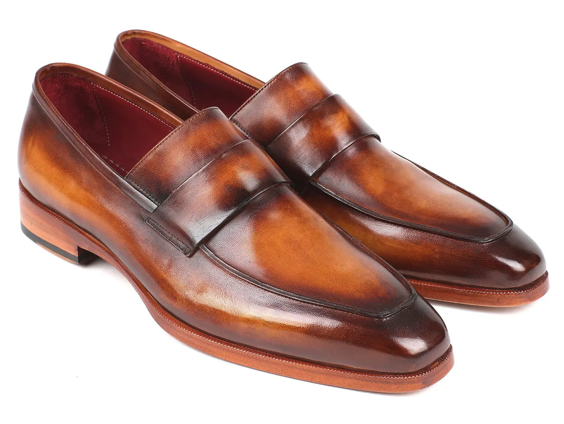 Paul Parkman Men's Brown Hand-Painted Genuine Leather Loafers (ID#093-BRW) PAUL PARKMAN