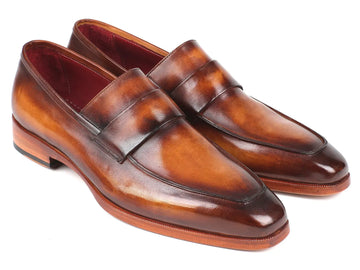 Paul Parkman Men's Brown Hand-Painted Genuine Leather Loafers (ID#093-BRW) PAUL PARKMAN