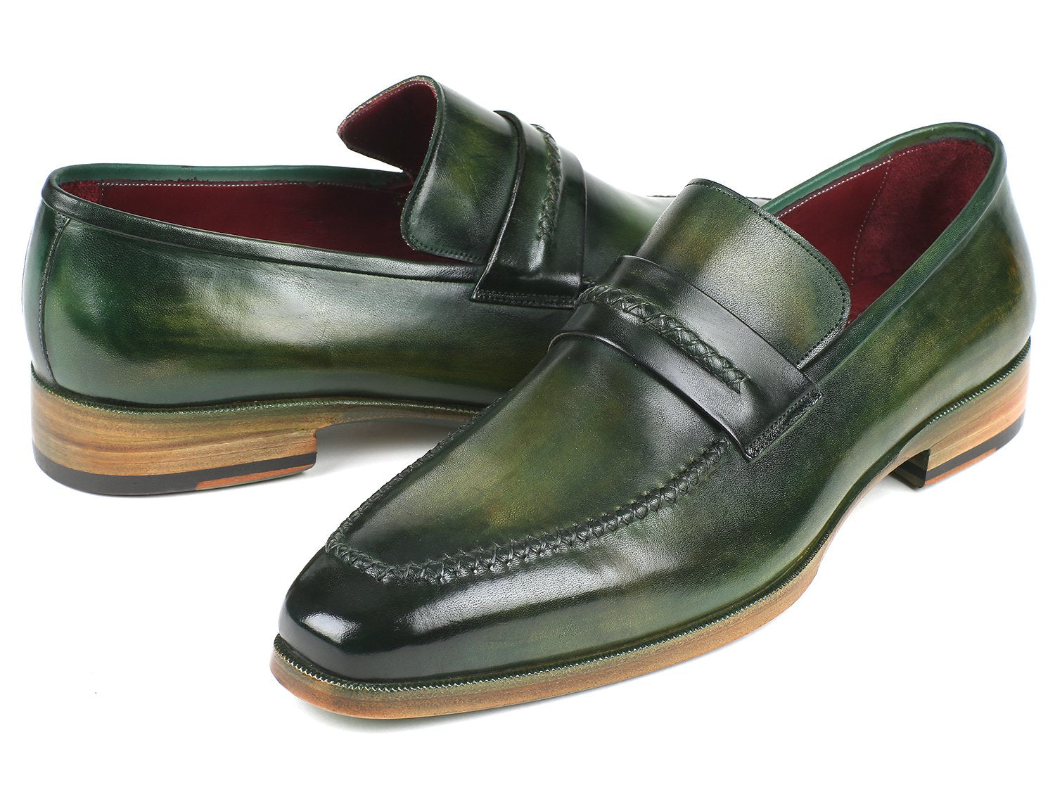 Paul Parkman Men's Loafer Shoes Green (ID#068-GRN) PAUL PARKMAN