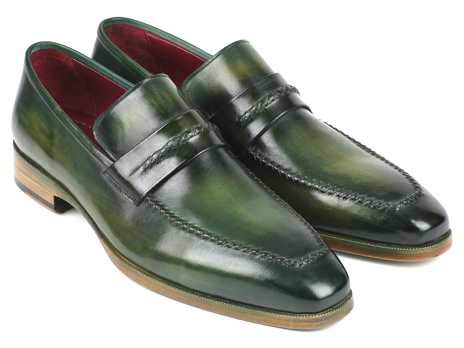 Paul Parkman Men's Loafer Shoes Green (ID#068-GRN) PAUL PARKMAN