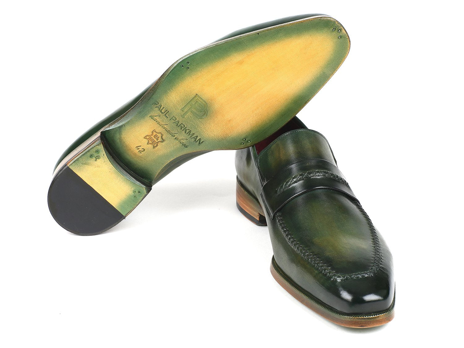 Paul Parkman Men's Loafer Shoes Green (ID#068-GRN) PAUL PARKMAN