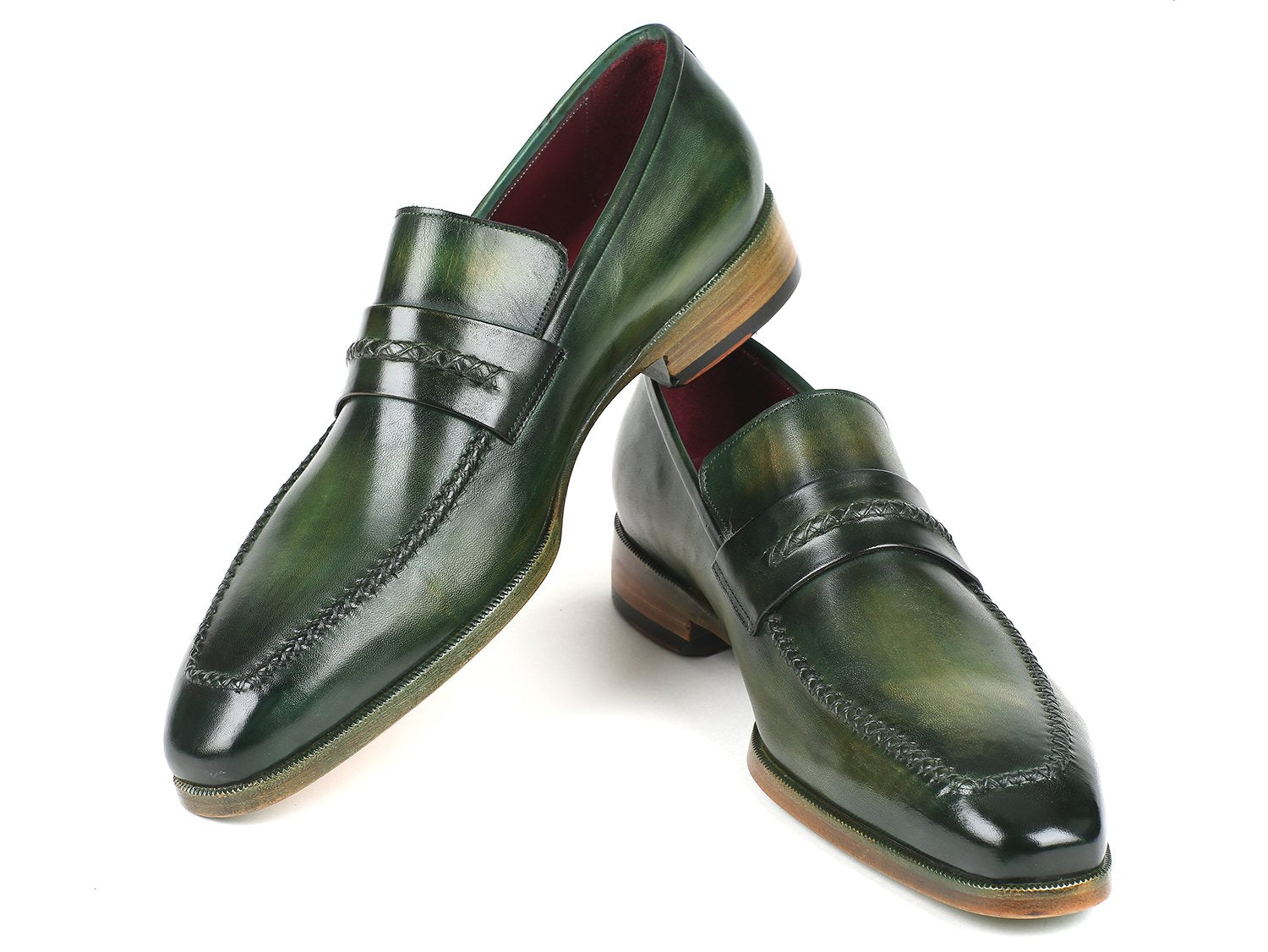 Paul Parkman Men's Loafer Shoes Green (ID#068-GRN) PAUL PARKMAN