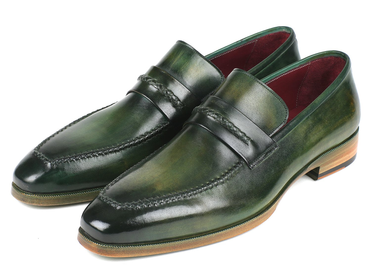 Paul Parkman Men's Loafer Shoes Green (ID#068-GRN) PAUL PARKMAN