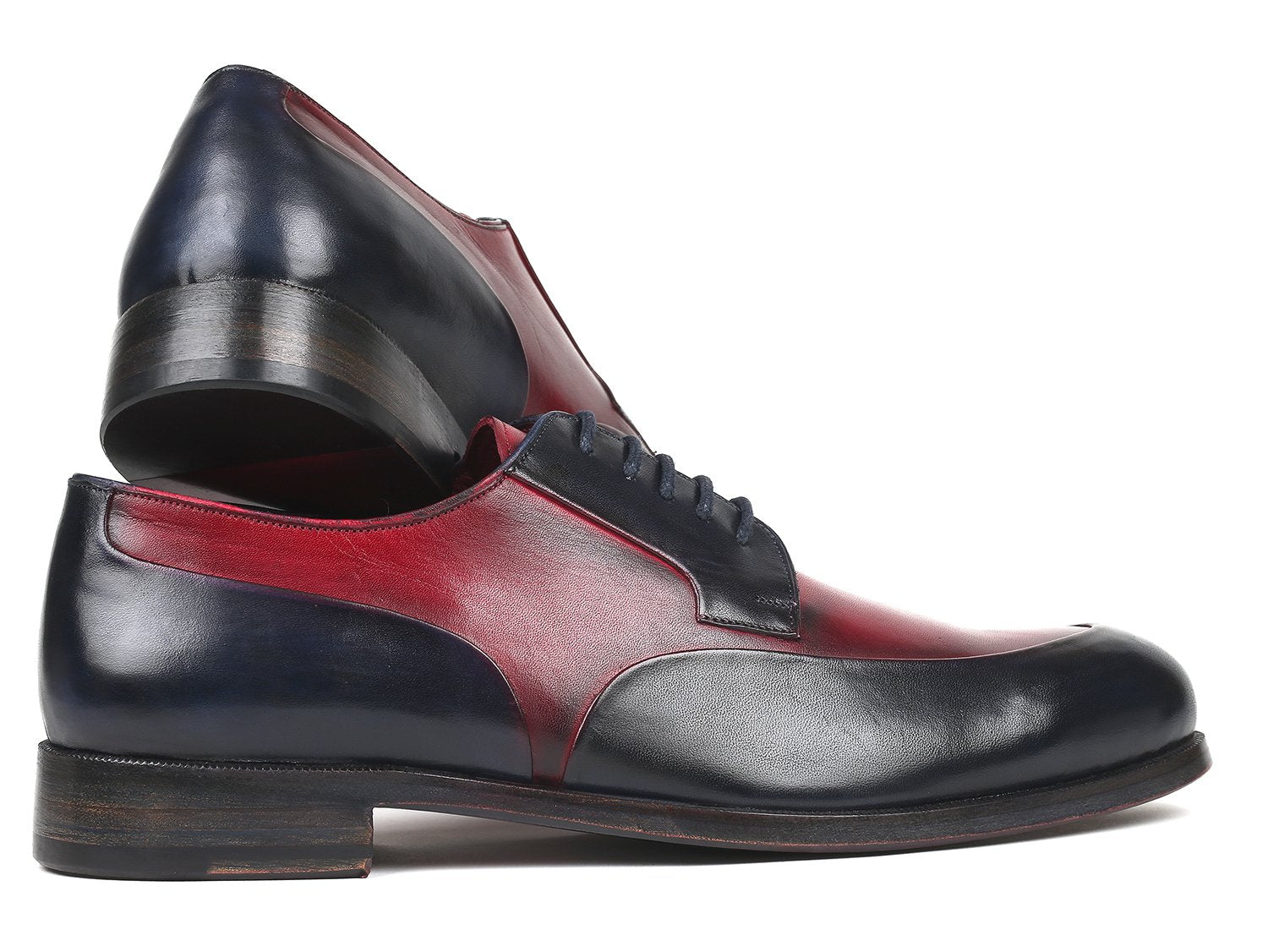 Paul Parkman Men's Bordeaux & Navy Derby Shoes (ID#993-BDNV) PAUL PARKMAN