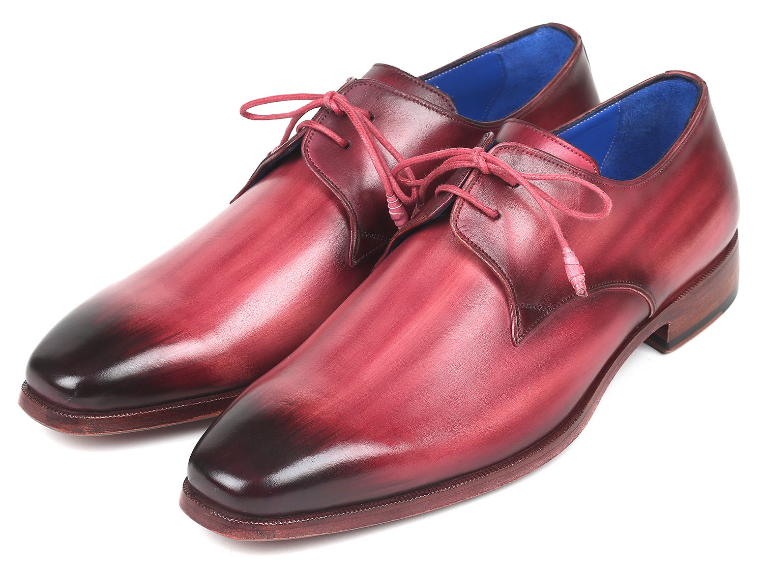 Paul Parkman Pink & Purple Hand-Painted Derby Shoes (ID#326-PNP) PAUL PARKMAN