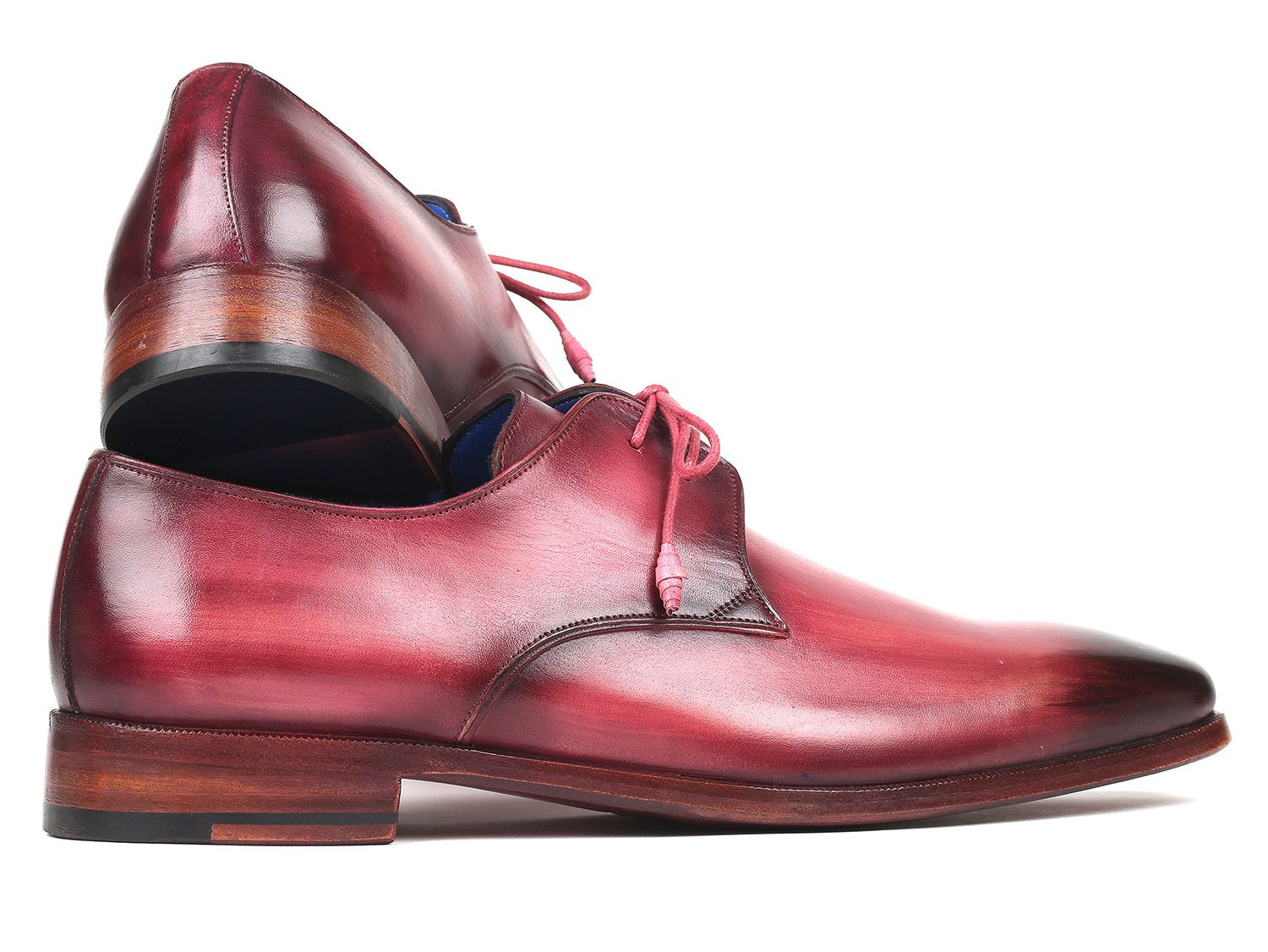 Paul Parkman Pink & Purple Hand-Painted Derby Shoes (ID#326-PNP) PAUL PARKMAN