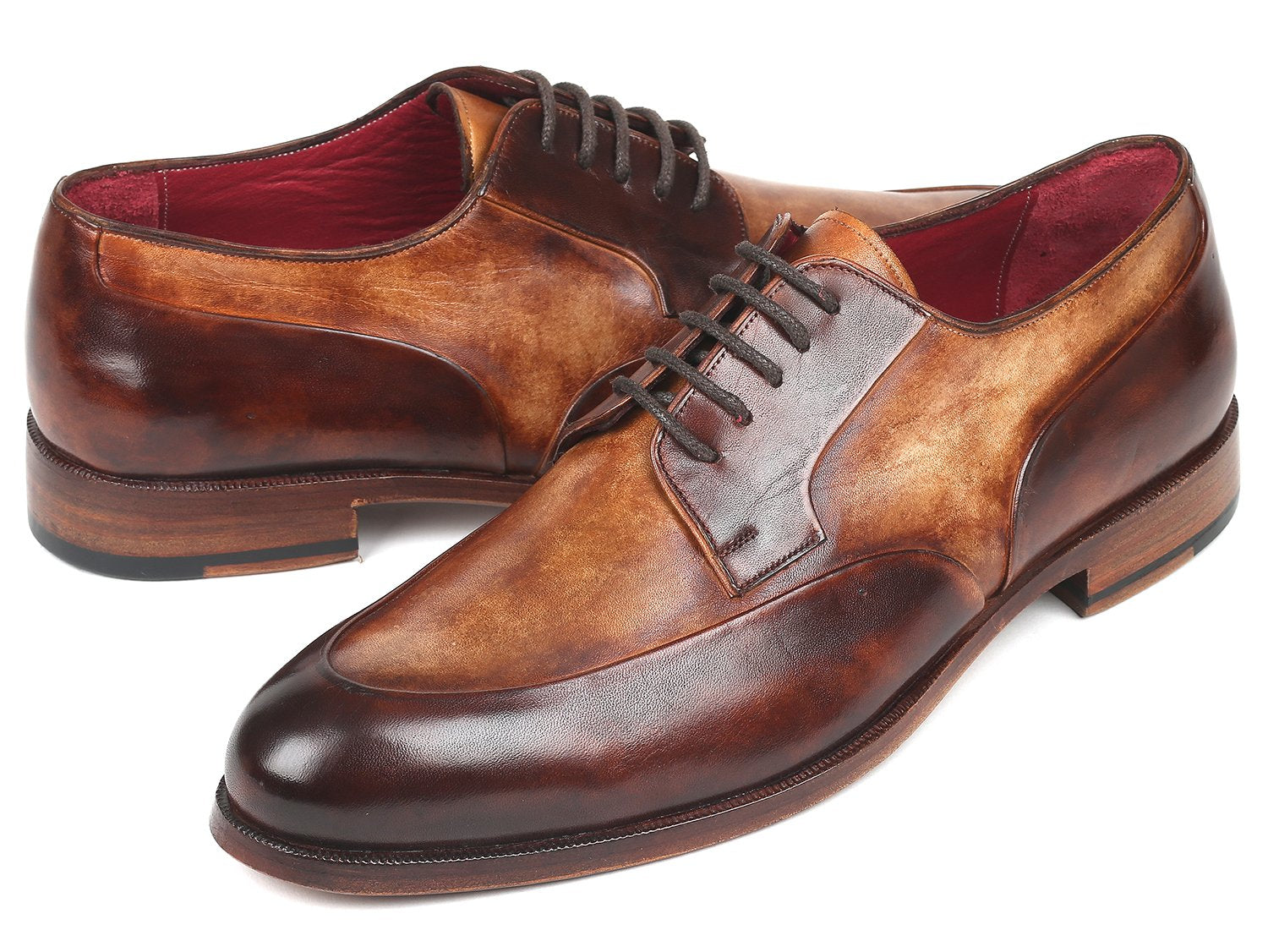 Paul Parkman Men's Dual Tone Brown Derby Shoes (ID#995-BRW) PAUL PARKMAN