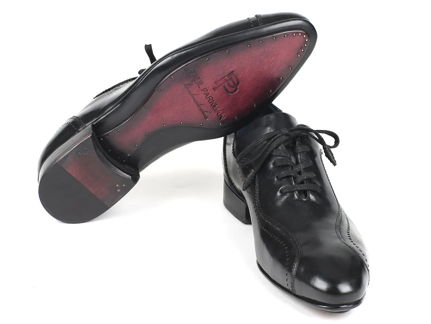 Paul Parkman Men's Black Handmade Lace-Up Casual Shoes (ID#84654-BLK) PAUL PARKMAN