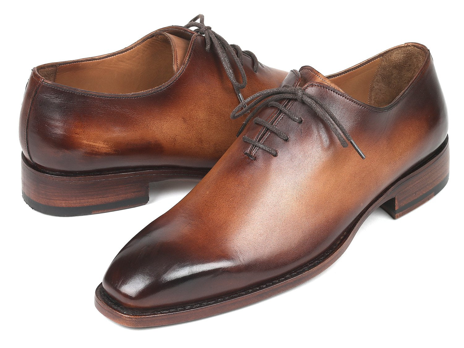 Paul Parkman Men's Wholecut Oxfords Brown Leather (ID#3222-BRW) PAUL PARKMAN