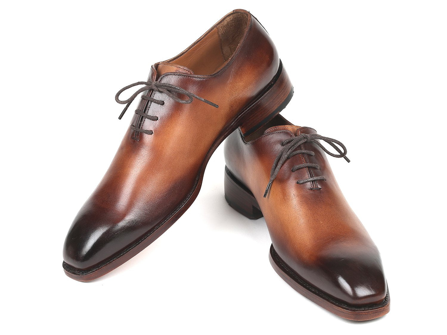 Paul Parkman Men's Wholecut Oxfords Brown Leather (ID#3222-BRW) PAUL PARKMAN