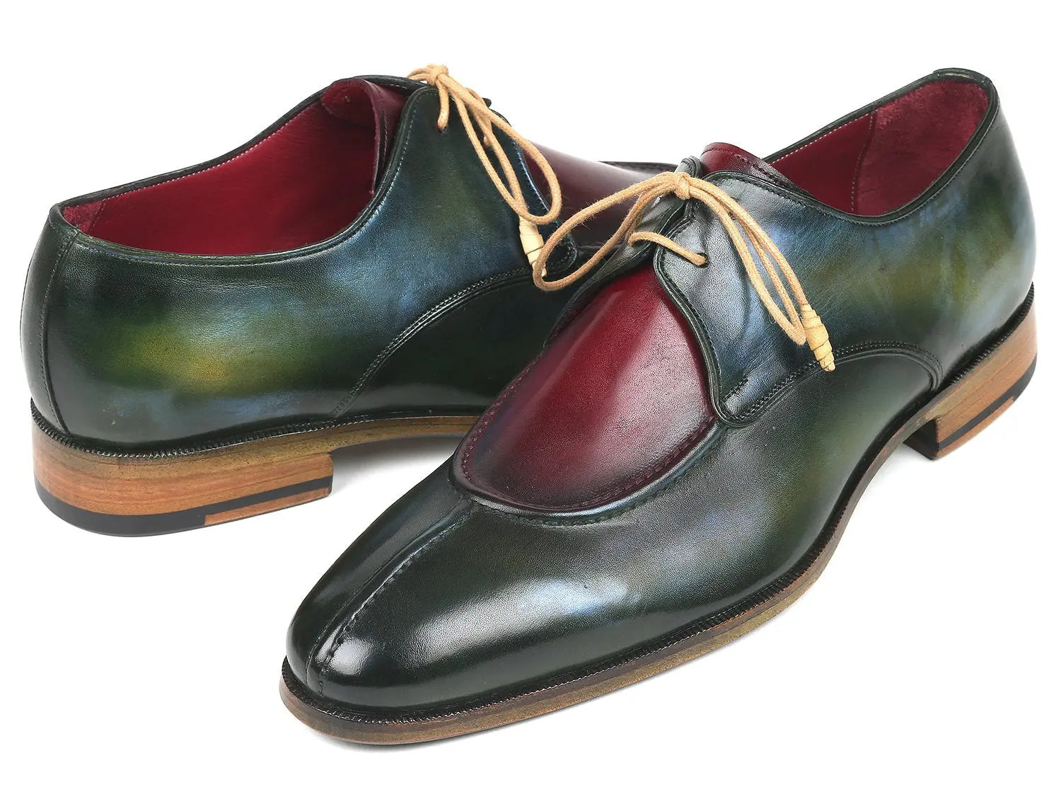 Paul Parkman Men's Multicolor Hand-Painted Split Toe Derby Shoes (ID#8864MLT) PAUL PARKMAN