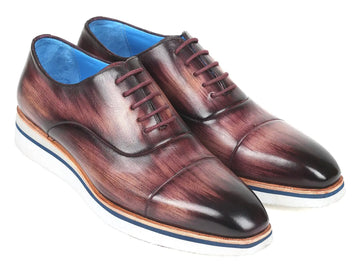 Paul Parkman Men's Purple Genuine Leather Smart Casual Oxfords (ID#185-PRP-LTH) PAUL PARKMAN