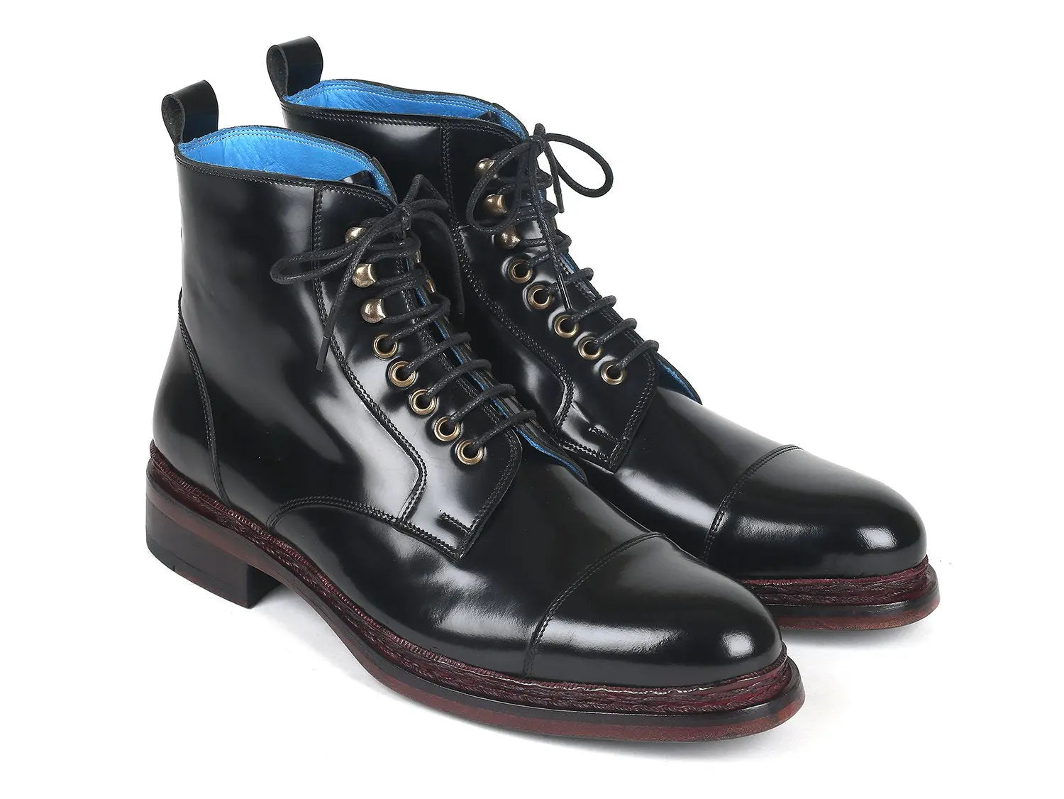 Paul Parkman Men's Black Polished Genuine Leather Boots (ID#5075-BLK) PAUL PARKMAN