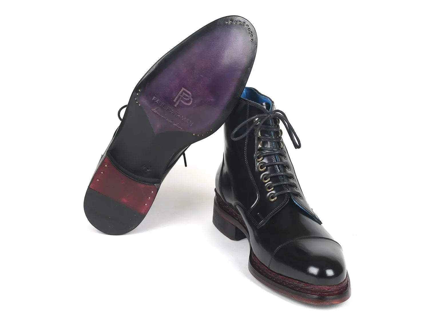Paul Parkman Men's Black Polished Genuine Leather Boots (ID#5075-BLK) PAUL PARKMAN