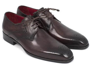 Paul Parkman Men's Brown Medallion Toe Derby Shoes (ID#6584-BRW) PAUL PARKMAN
