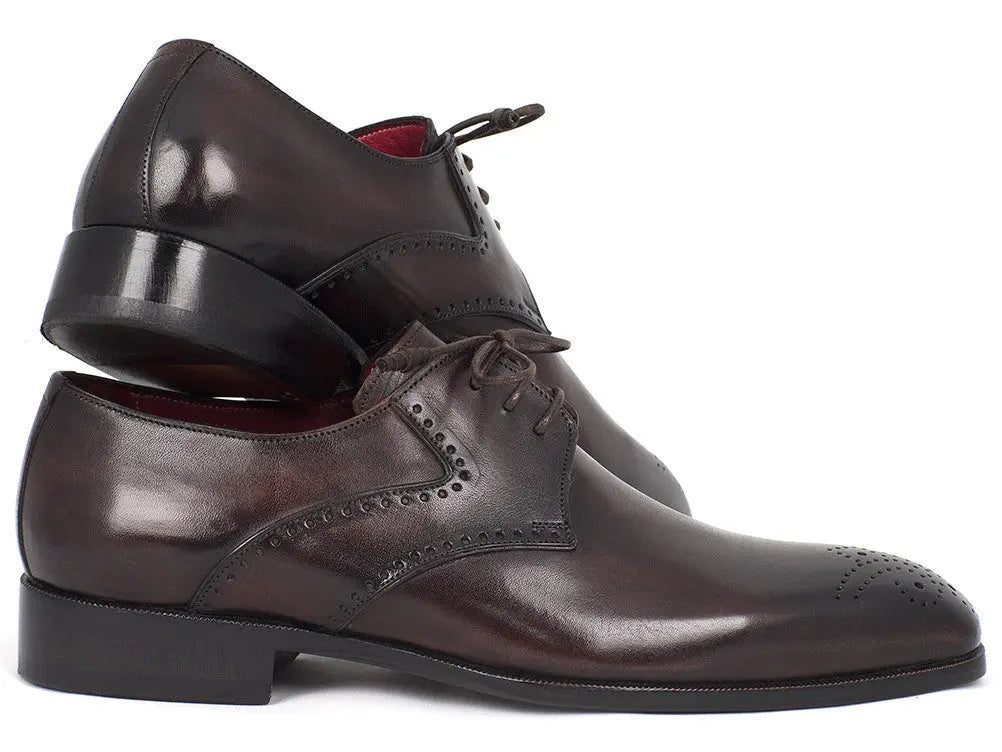 Paul Parkman Men's Brown Medallion Toe Derby Shoes (ID#6584-BRW) PAUL PARKMAN