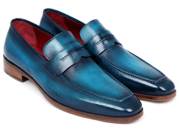 Paul Parkman Men's Penny Loafer Blue & Turquoise Calfskin (ID#10TQ84) PAUL PARKMAN