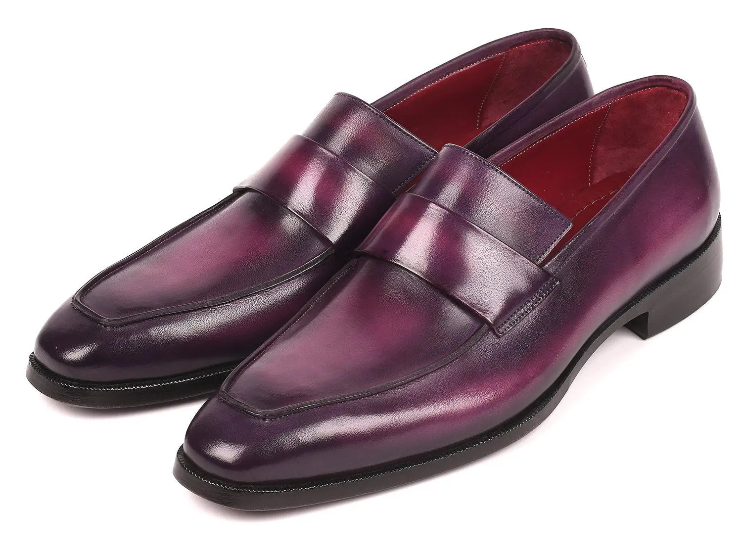 Paul Parkman Men's Purple Genuine Leather Loafers (ID#93PR814) PAUL PARKMAN