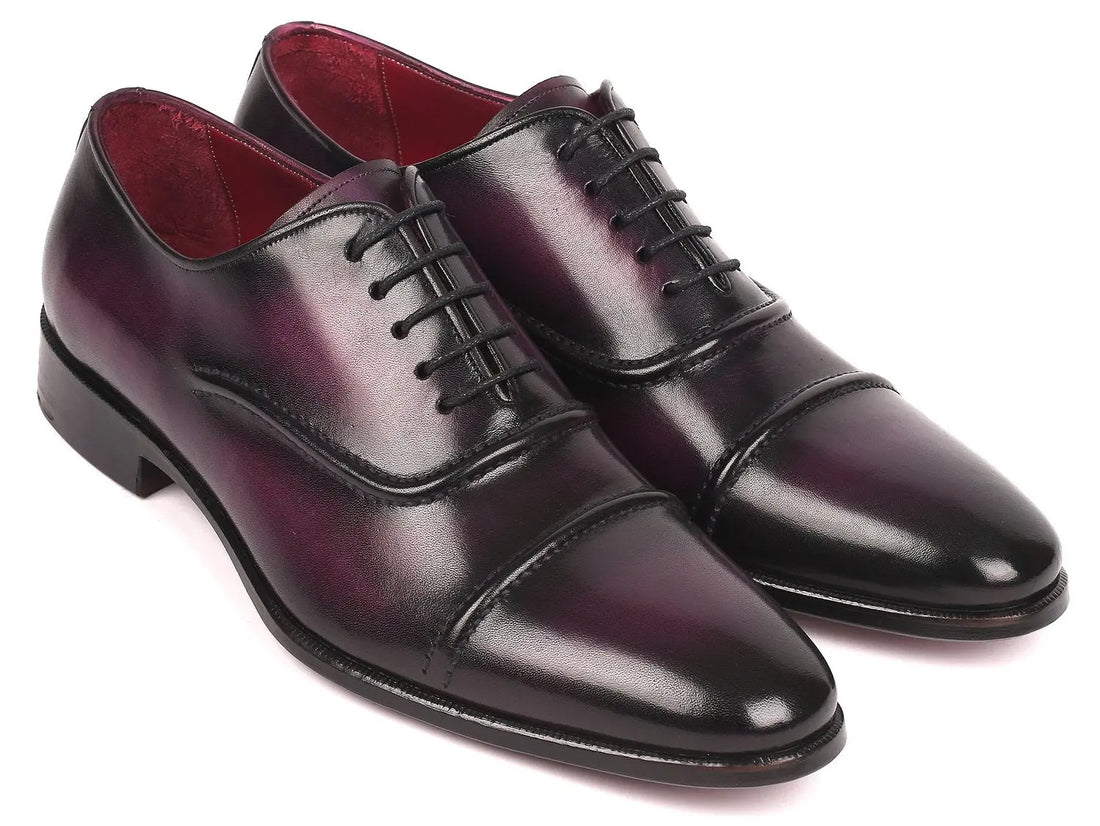 Paul Parkman Men's Purple Hand-Painted Cap-Toe Oxfords (ID#077-PRP) PAUL PARKMAN