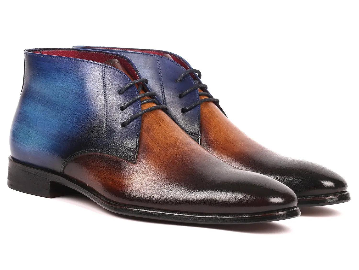 Paul Parkman Men's Brown/Blue Chukka Boots (ID#CK67L6) PAUL PARKMAN
