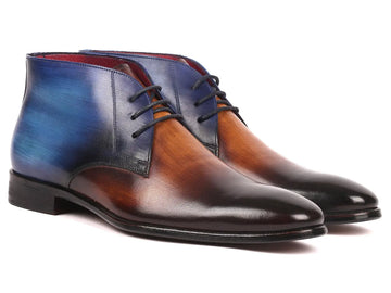 Paul Parkman Men's Brown/Blue Chukka Boots (ID#CK67L6) PAUL PARKMAN