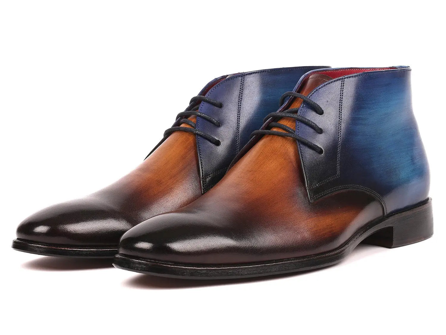 Paul Parkman Men's Brown/Blue Chukka Boots (ID#CK67L6) PAUL PARKMAN