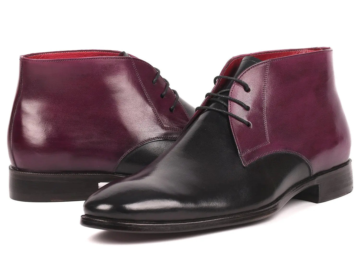 Paul Parkman Men's Black/Purple Chukka Boots (ID#CK68H1) PAUL PARKMAN