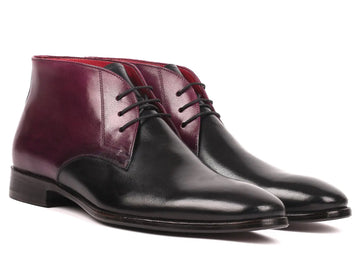 Paul Parkman Men's Black/Purple Chukka Boots (ID#CK68H1) PAUL PARKMAN