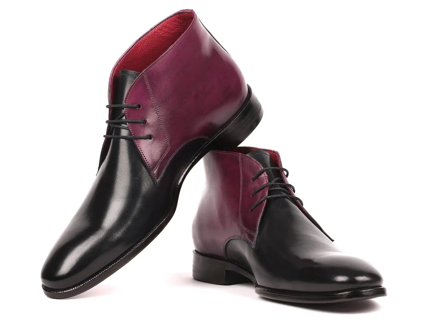 Paul Parkman Men's Black/Purple Chukka Boots (ID#CK68H1) PAUL PARKMAN