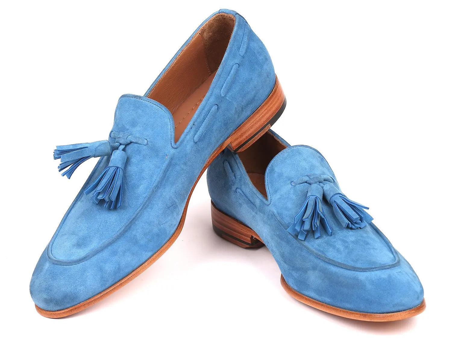 Paul Parkman Men's Blue Suede Tassel Loafers (ID#BLU32FG) PAUL PARKMAN