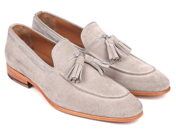 Paul Parkman Men's Grey Suede Tassel Loafers (ID#GRY32FG) PAUL PARKMAN