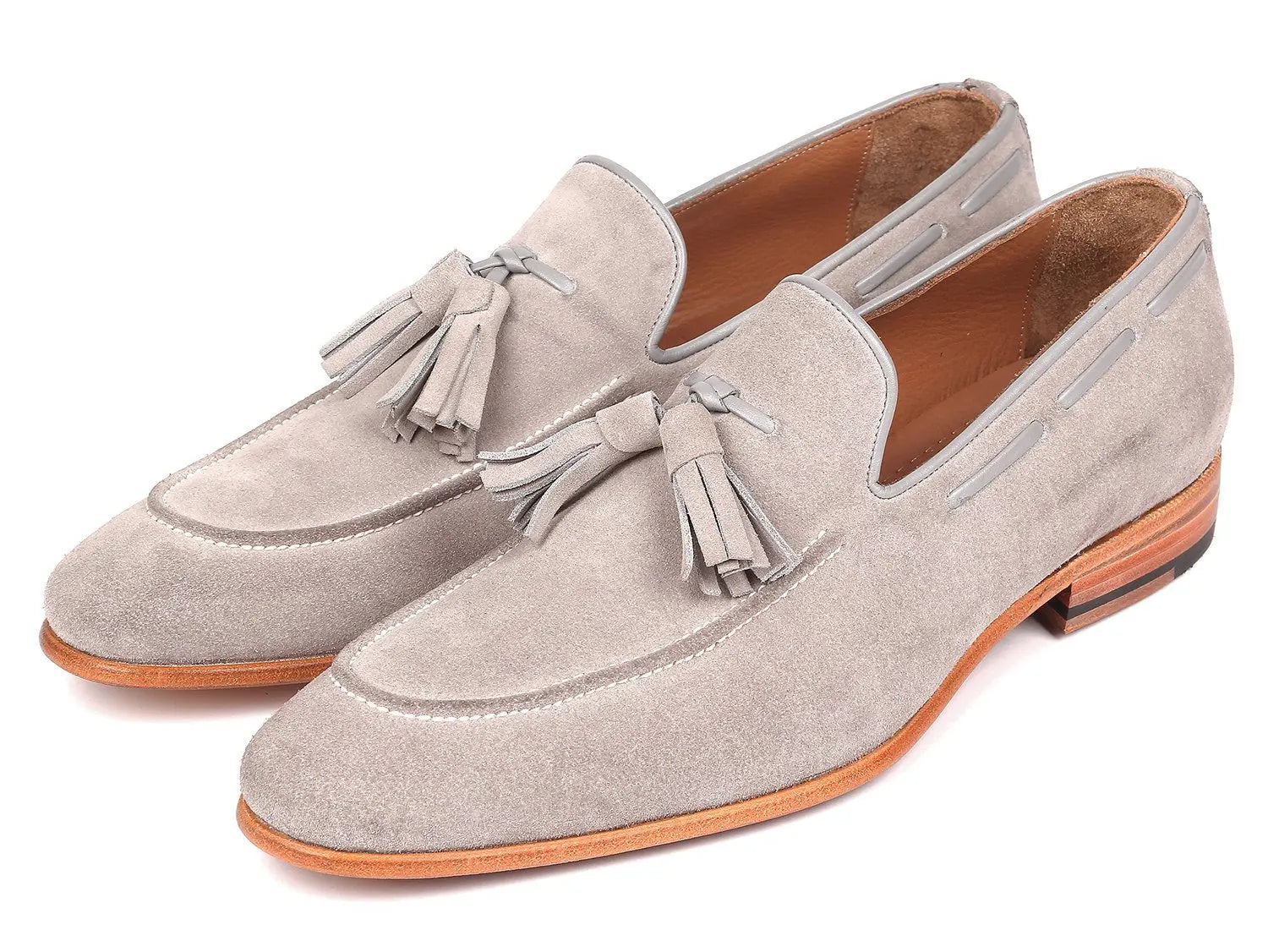 Paul Parkman Men's Grey Suede Tassel Loafers (ID#GRY32FG) PAUL PARKMAN