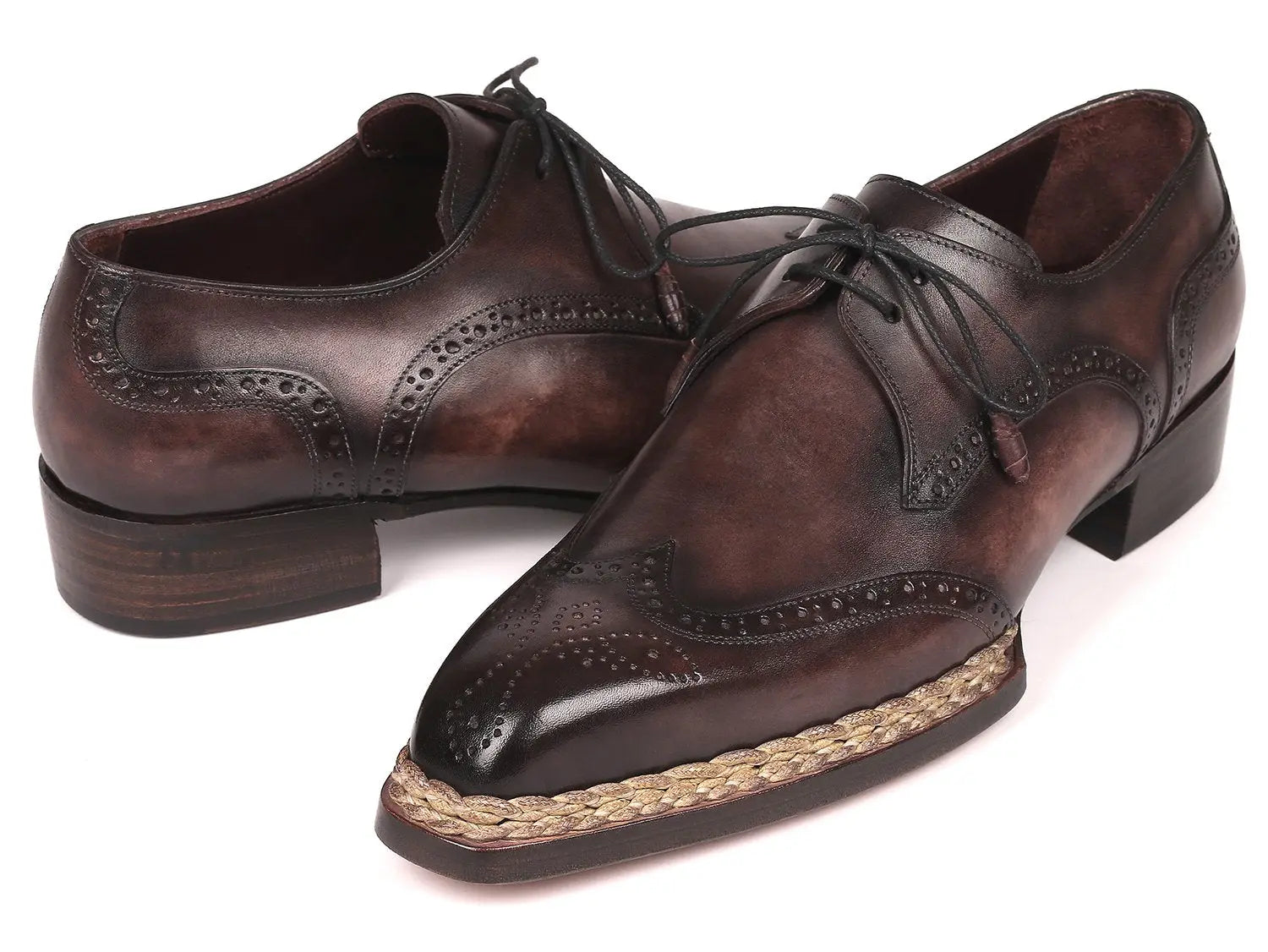 Paul Parkman Men's Bronze Norwegian Welted Wingtip Derby Shoes (ID#8506-BRZ) PAUL PARKMAN