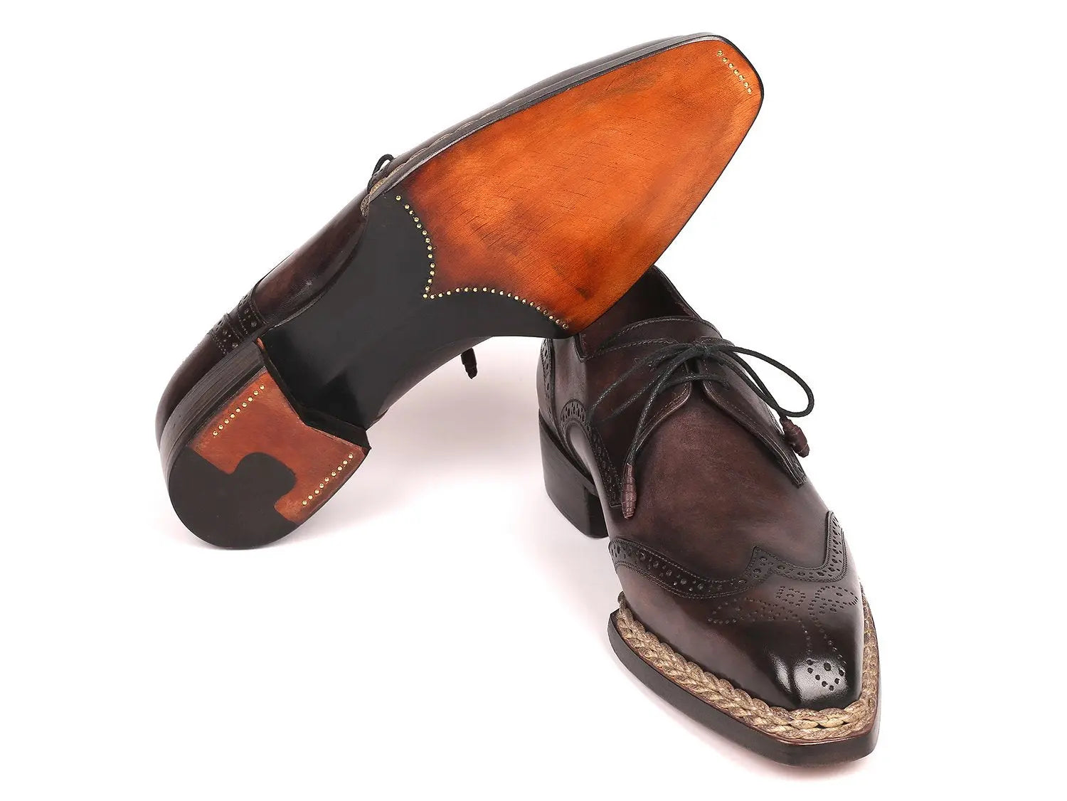 Paul Parkman Men's Bronze Norwegian Welted Wingtip Derby Shoes (ID#8506-BRZ) PAUL PARKMAN