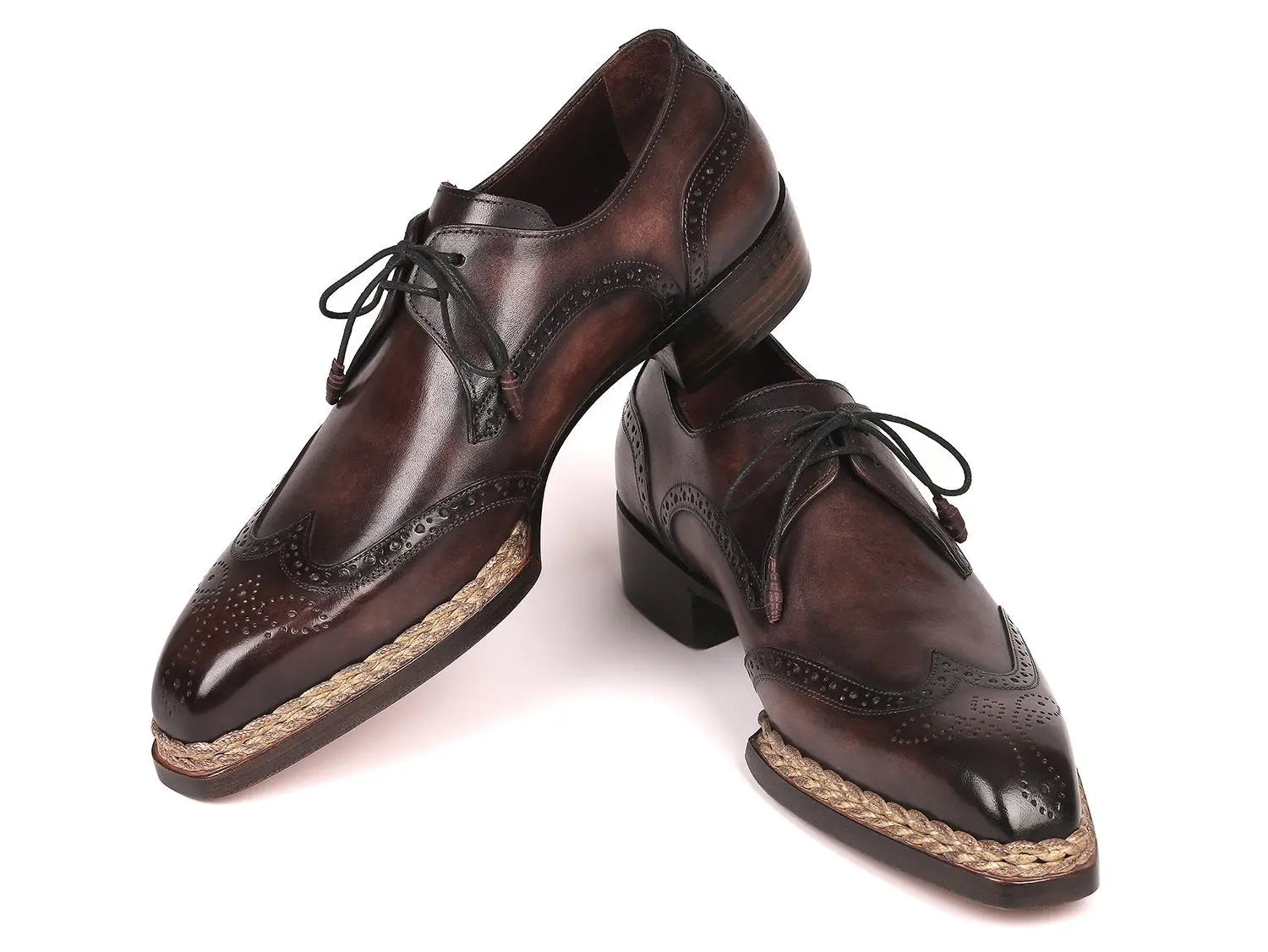 Paul Parkman Men's Bronze Norwegian Welted Wingtip Derby Shoes (ID#8506-BRZ) PAUL PARKMAN