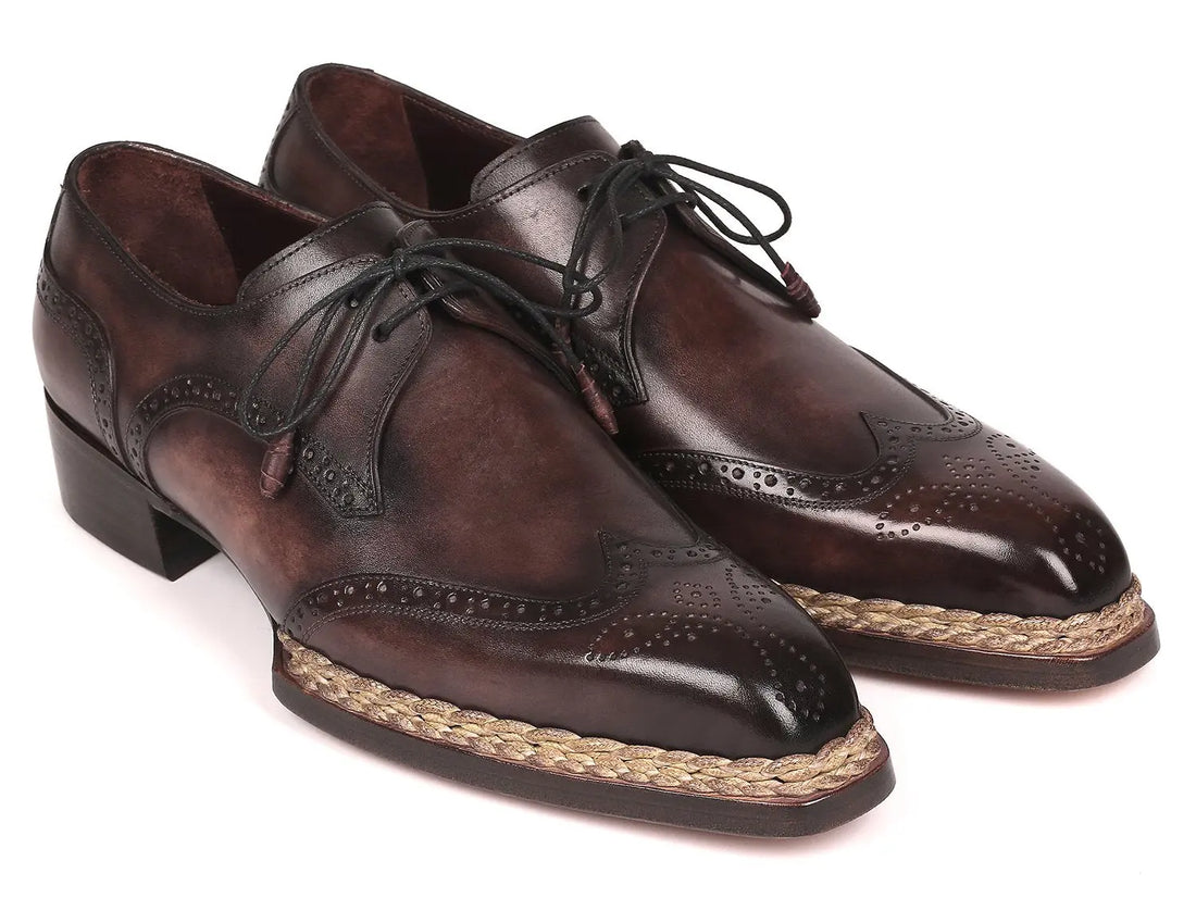 Paul Parkman Men's Bronze Norwegian Welted Wingtip Derby Shoes (ID#8506-BRZ) PAUL PARKMAN
