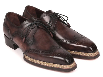Paul Parkman Men's Bronze Norwegian Welted Wingtip Derby Shoes (ID#8506-BRZ) PAUL PARKMAN