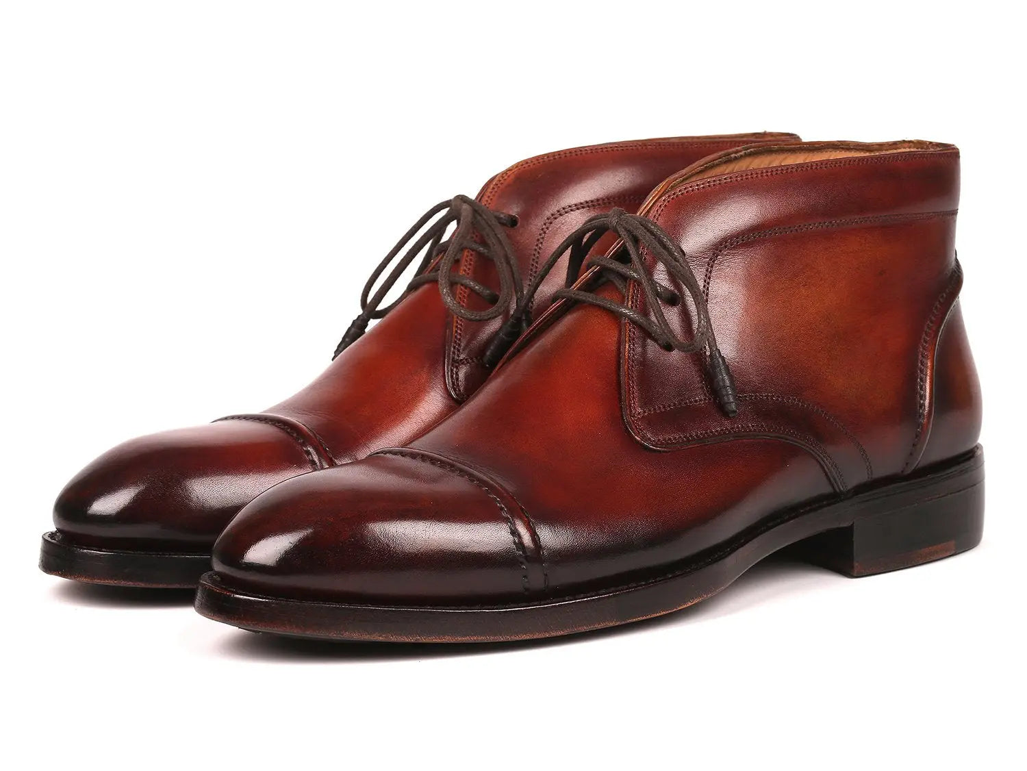 Paul Parkman Men's Brown Cap Toe Chukka Boots (ID#144BRW68) PAUL PARKMAN