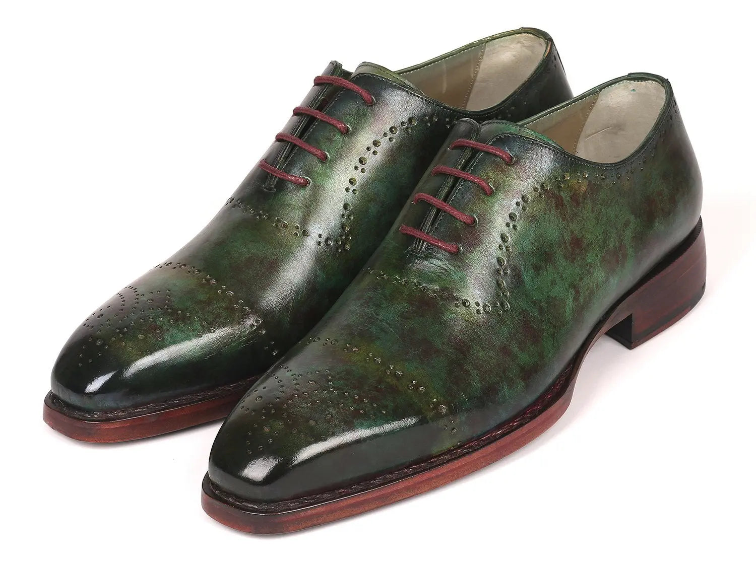 Paul Parkman Green Marble Patina Goodyear Welted Oxfords (ID#56GRN37) PAUL PARKMAN