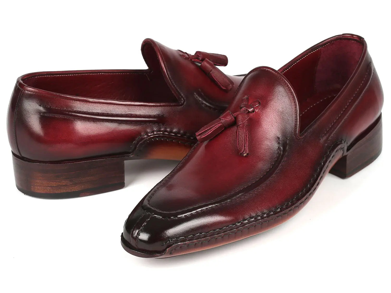 Paul Parkman Men's Bordeaux Hand-Sewn Tassel Loafers (ID#082-BRD) PAUL PARKMAN