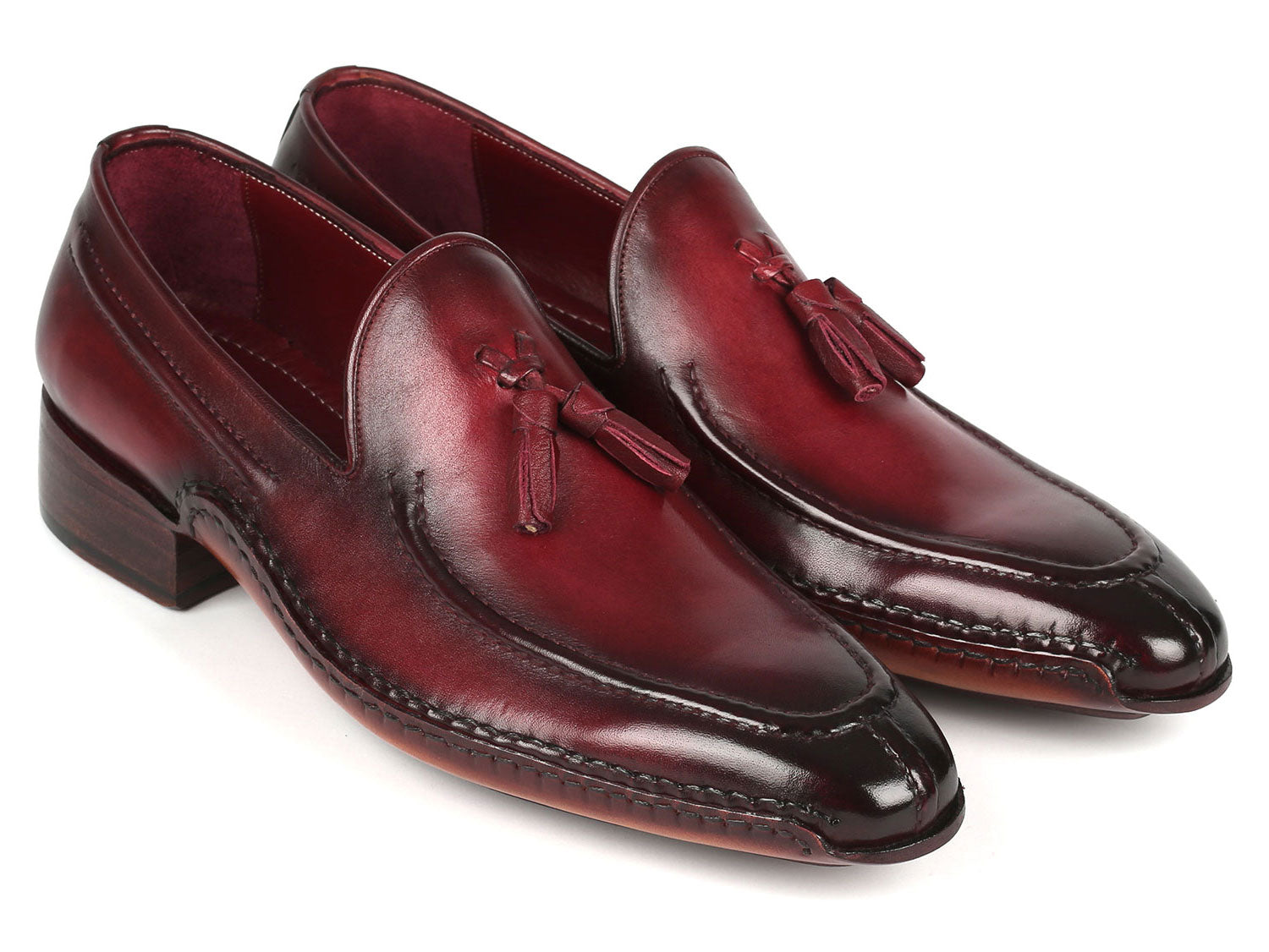 Paul Parkman Hand-Sewn Tassel Loafers Bordeaux (ID#082-BRD)