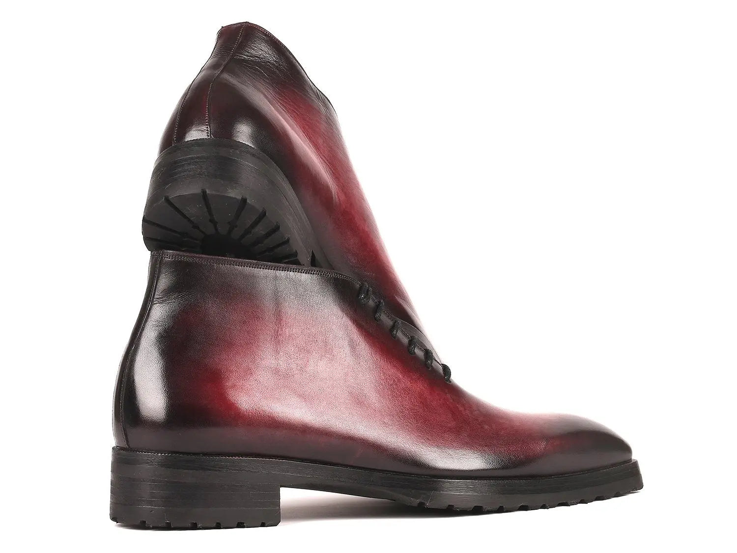 Paul Parkman Men's Bordeaux Burnished Ankle Boots (ID#791BRD13) PAUL PARKMAN