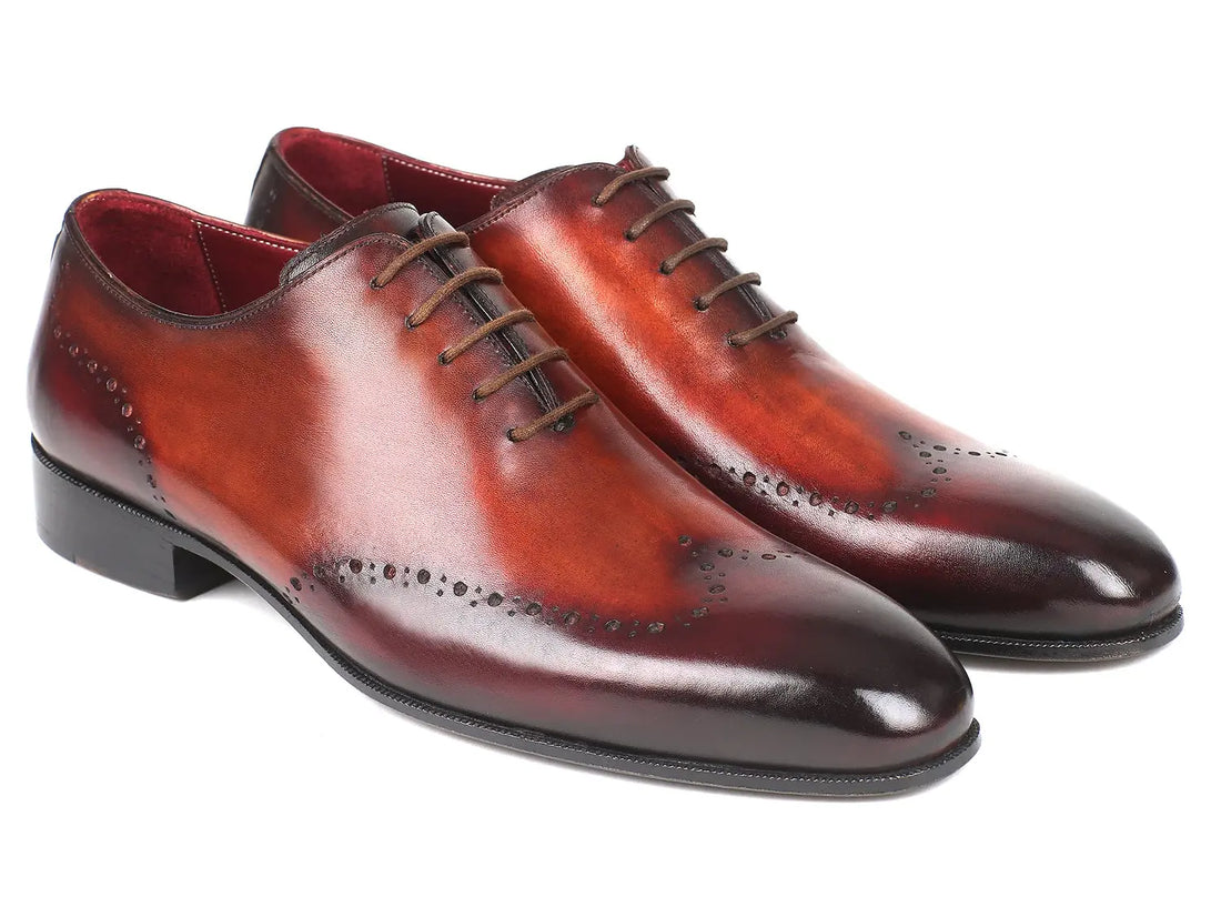 Paul Parkman Men's Brown/Bordeaux Wingtip Oxfords (ID#84BT76) PAUL PARKMAN