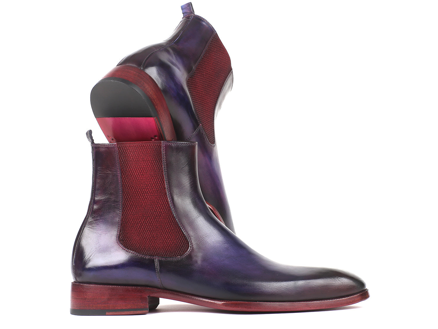 Paul Parkman Navy & Purple Chelsea Boots (ID#BT552PUR) PAUL PARKMAN