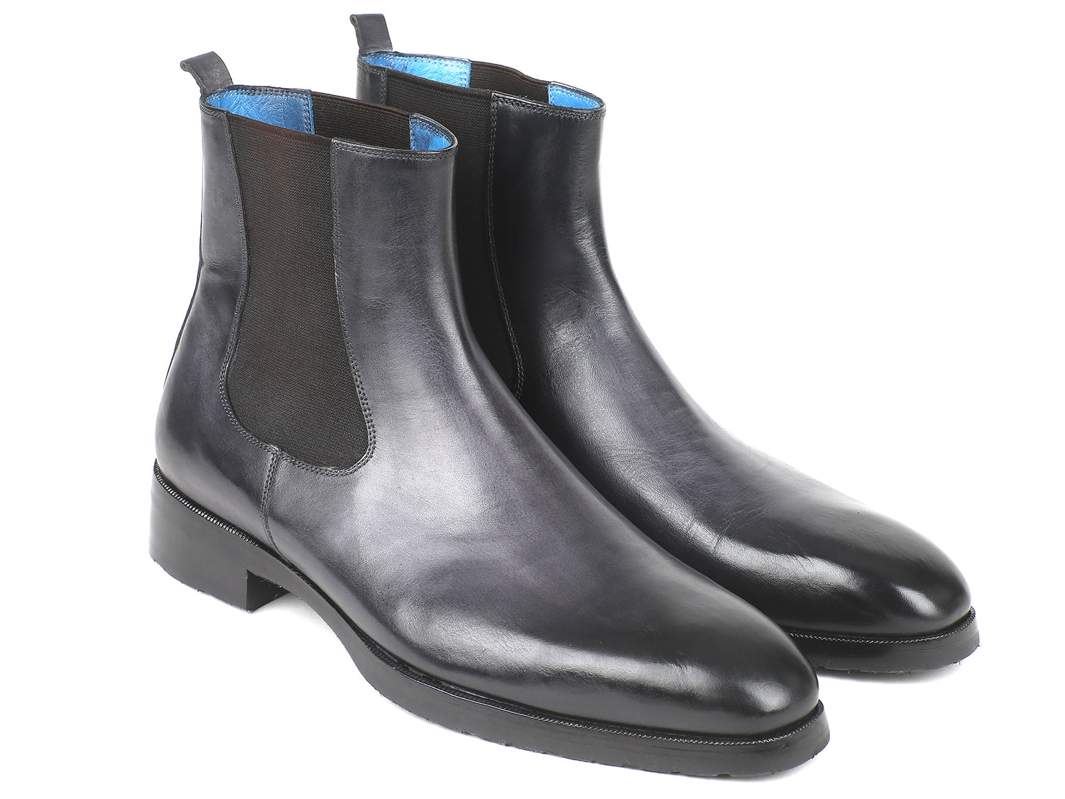 Paul Parkman Black & Gray Chelsea Boots (ID#BT661BLK)