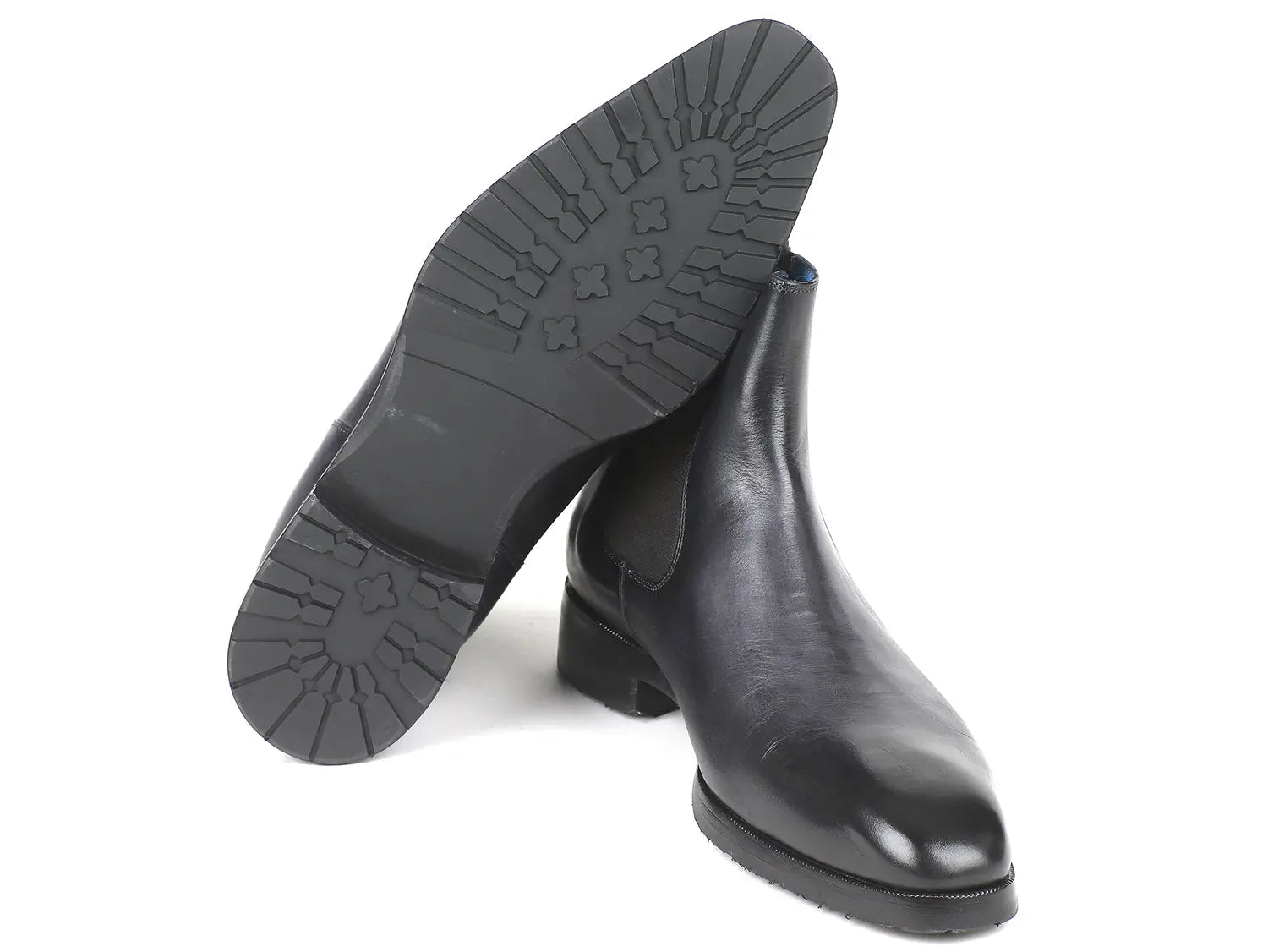 Paul Parkman Men's Black/Gray Chelsea Boots (ID#BT661BLK) PAUL PARKMAN
