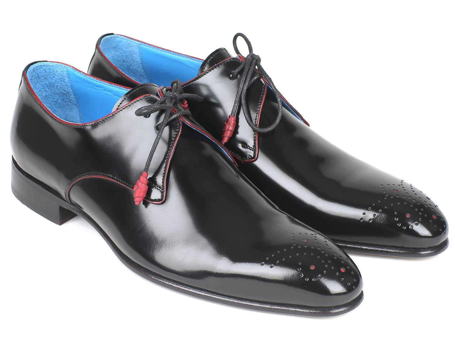 Paul Parkman Medallion Toe Black Derby Shoes (ID#54RG88) PAUL PARKMAN