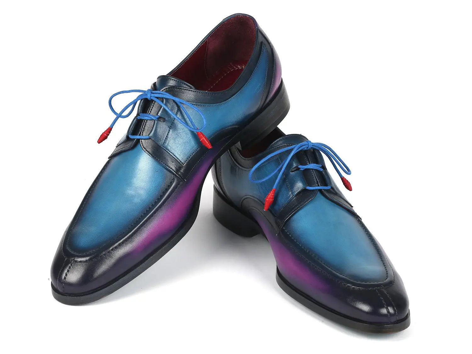 Paul Parkman Men's Blue/Purple Ghillie Lacing Oxfords (ID#GU568BLP) PAUL PARKMAN